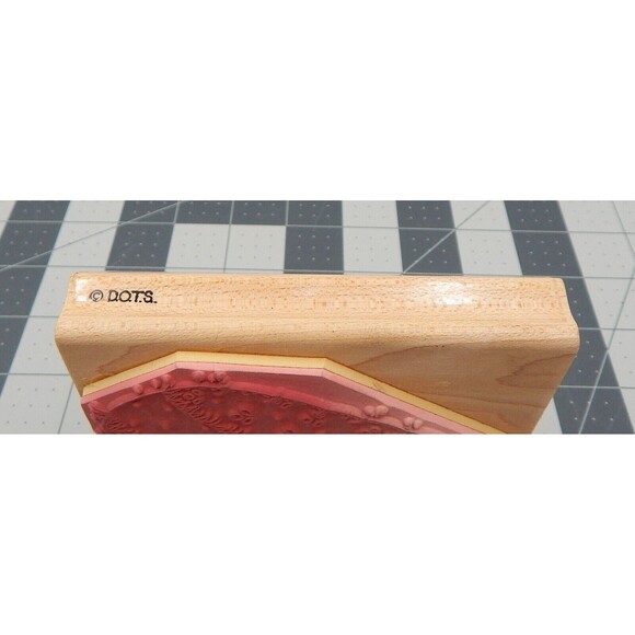 DOTS Quilted Heart Large Rubber Stamp R 147 4x4-1/2 Inch Valentine - Picture 3 of 4